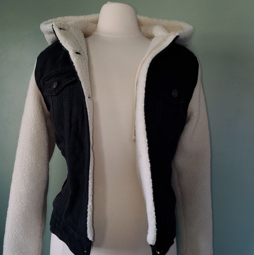 Sheep whool black Jean jacket